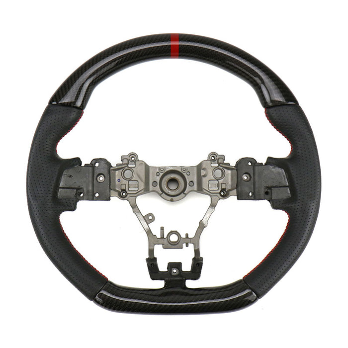 FactionFab Carbon Steering Wheel with Leather Sides 2015-2021 WRX/STI