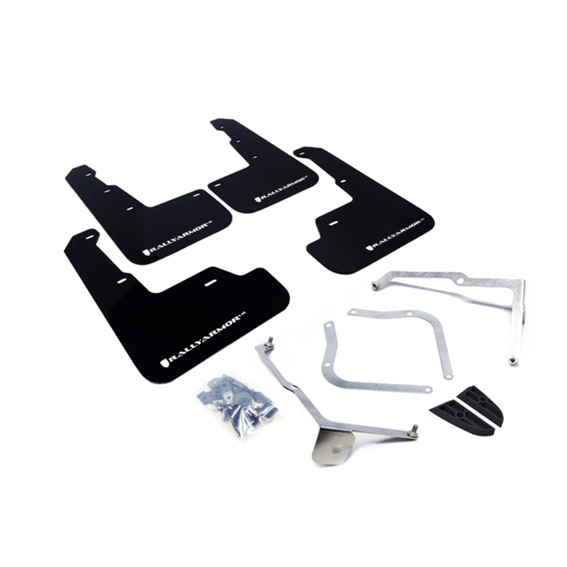 Rally Armor Black UR Mud Flap White Logo 2015-2021 WRX/STI