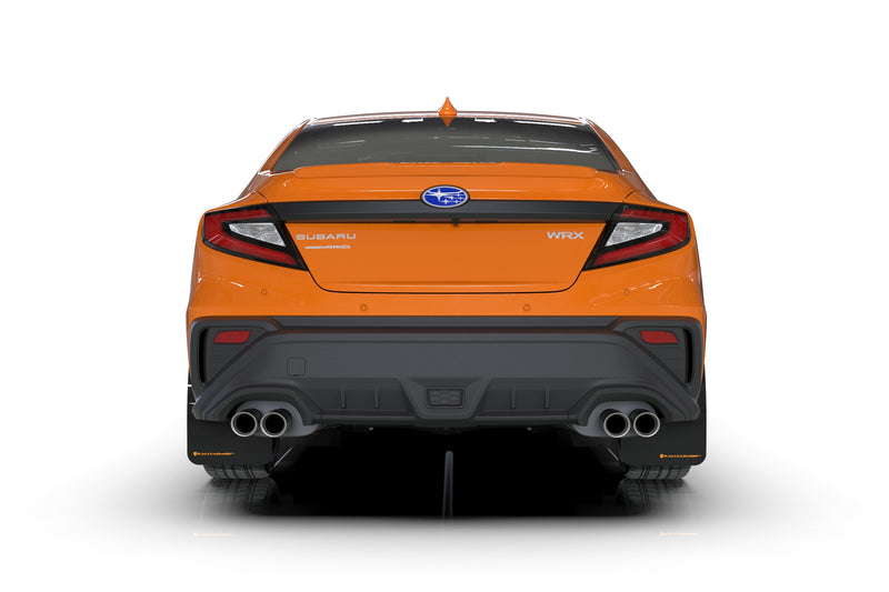 Rally Armor Black UR Mud Flap Orange Logo 2022+ WRX