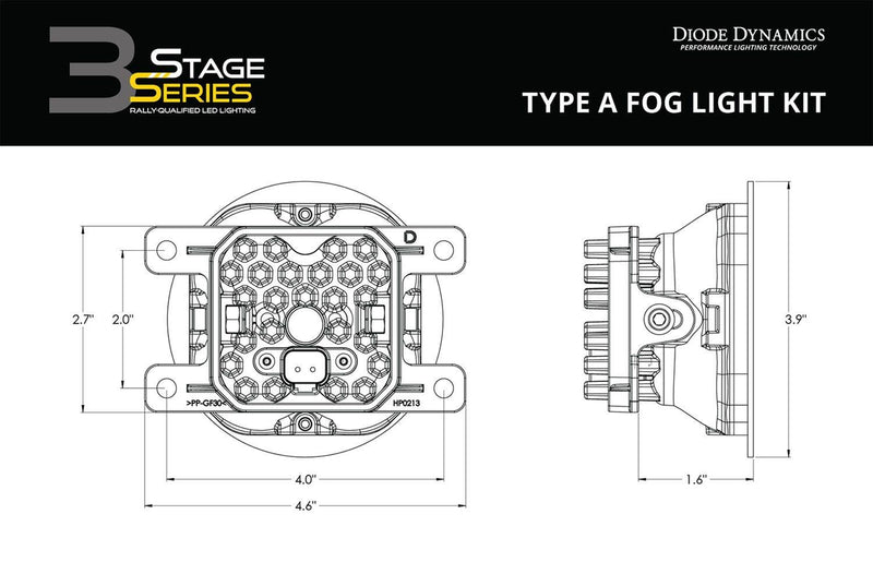 Diode Dynamics SS3 LED Pro Type Fog Light Kit 2015-2021 WRX/STI