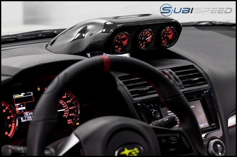 OLM S-Line Carbon Fiber 60MM Triple Gauge Pod 2015-2021 WRX/STI