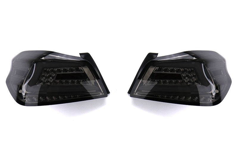 Spec-D Sequential Tail Lights Chrome Black Housing w/ Smoked Lens 2015-2021 WRX/STI
