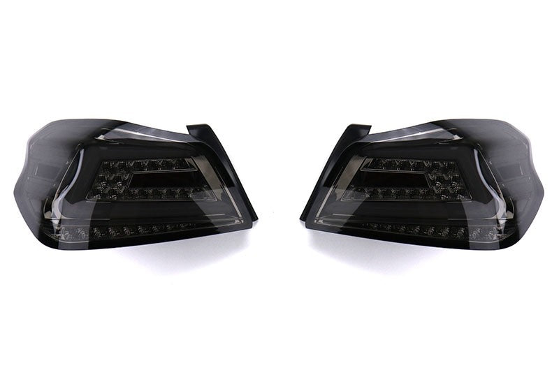 Spec-D Sequential Tail Lights Chrome Black Housing w/ Smoked Lens 2015-2021 WRX/STI