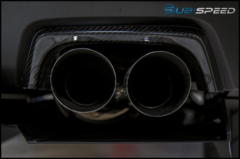 OLM Carbon Fiber Rear Bumper Exhaust Finishers 2015-2021 WRX/STI