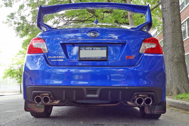 Rally Armor UR Black Mud Flaps With Nitrous Blue Logo For 2012-2018 Focus Hatchback