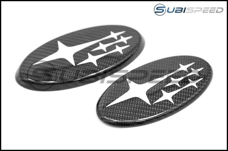 JDMS Front and Rear Carbon Frameless Emblem Set 2015-2021 WRX/STI