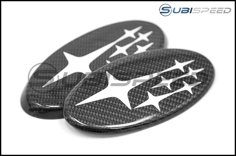 JDMS Front and Rear Carbon Frameless Emblem Set 2015-2021 WRX/STI